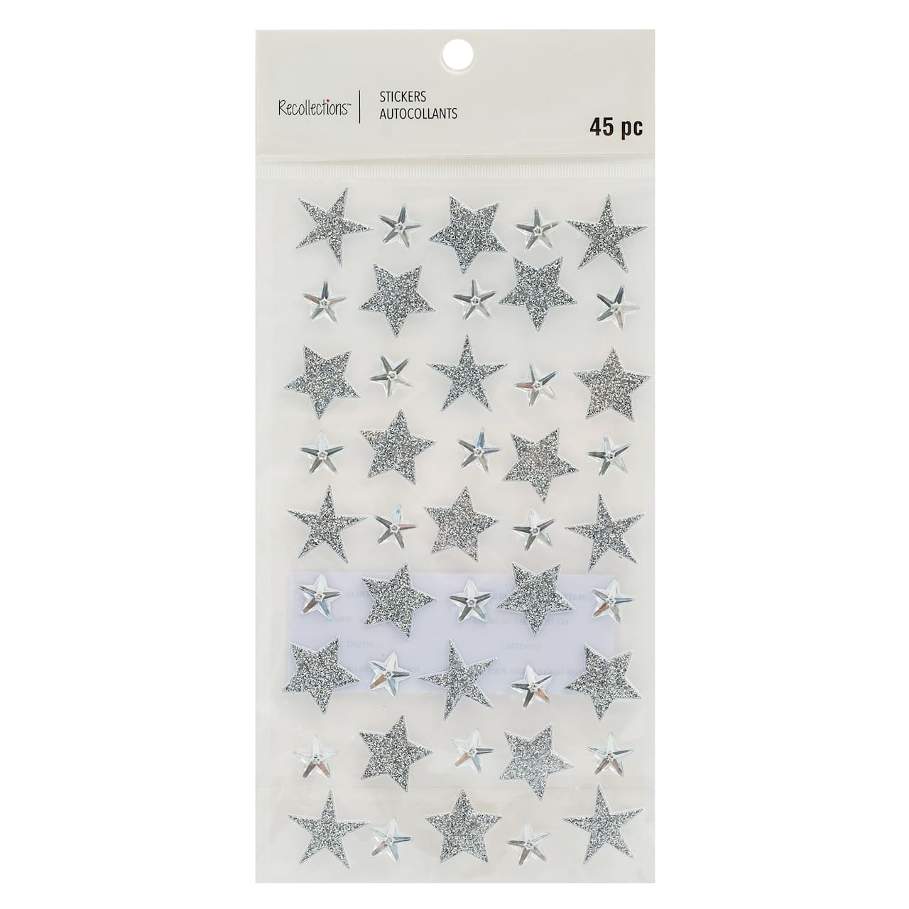Silver Glitter Star Stickers by Recollections™